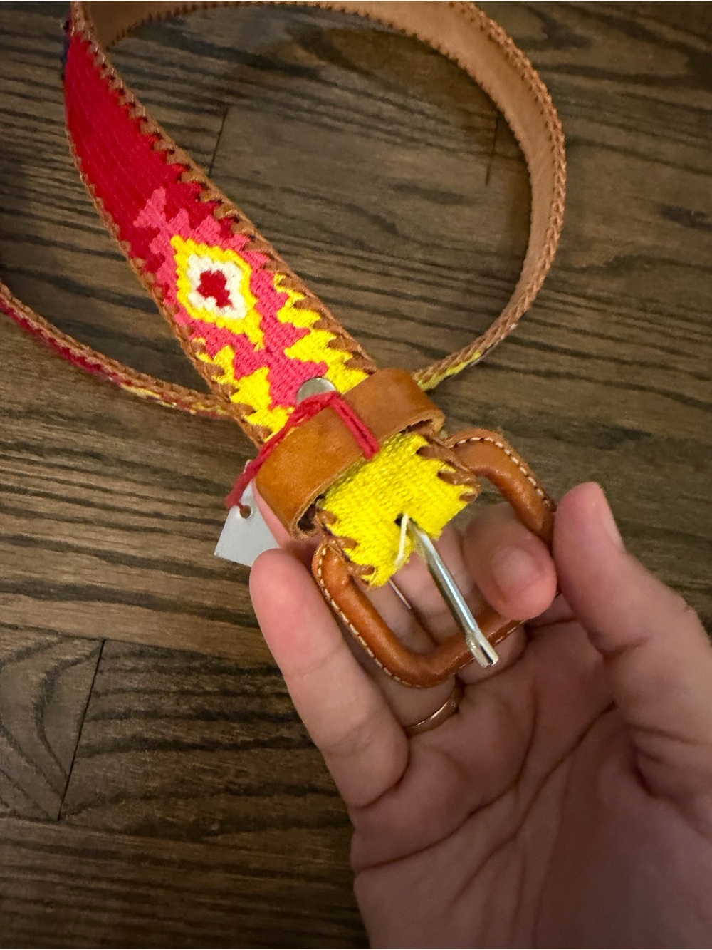 NWT Frances Valentine handmade Guatemalen belt - Multicolor Leather-Trim Belt - Picture 6 of 10